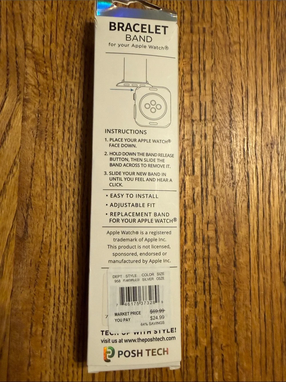 Silver Replacement‎ Band for Apple Watch (42/44mm)